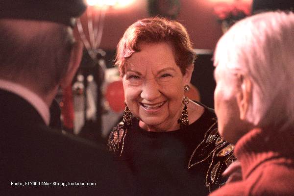 Billie Mahoney, talking to Luigi (left) and Iva Withers (right, the original Nellie Forbush on Broadway in South Pacific) - for the Dancers Over 40 Legacy Awards - Photo Mike Strong