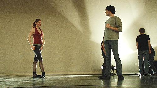 Tech rehearsal - Laura Jones and Charles Martin (choreographer) - in Inertia - Quixotic Fushion at Modern Night at the Folly 2009