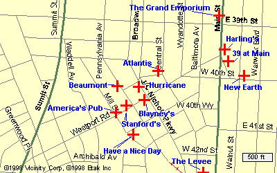 Map of westport area with club locations marked