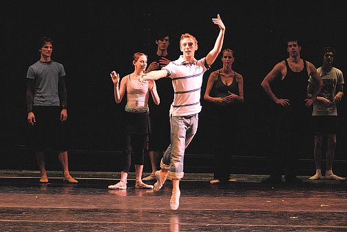 Matthew Powell, leading class on stage for Crossroads Ballet Festival July 2008 kansas city