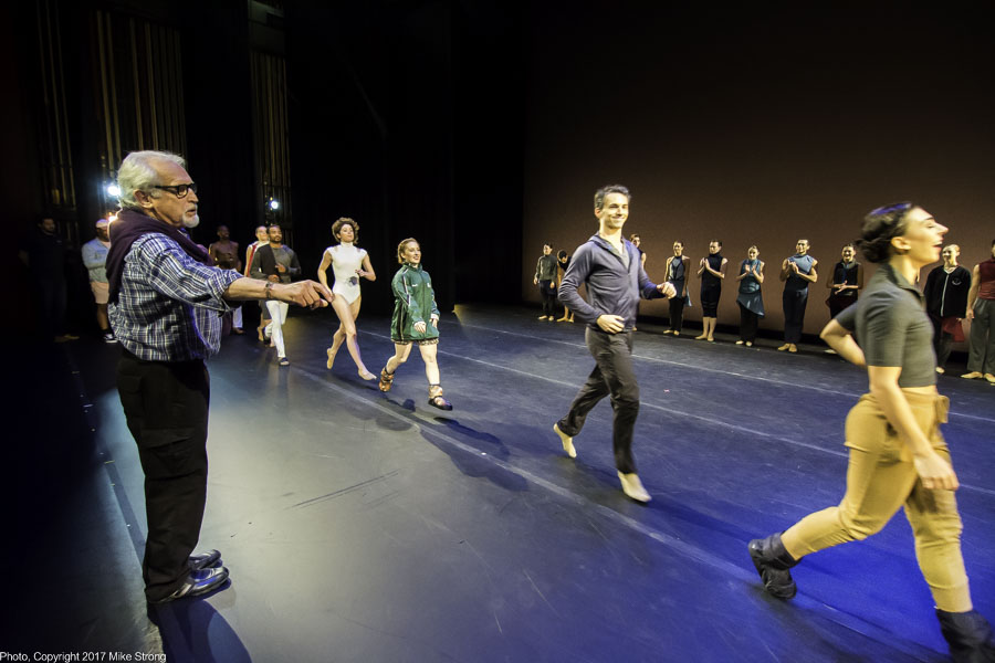 Rehearsing Bows, directed by Michael Uthoff (left), artistic advisor for New Dance Partners