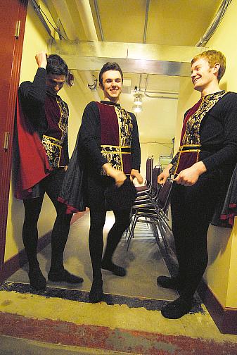 Sam Lopp, Erik Sobbe and Mike Tomlinson dressed as guards for the spring 2008 Kansas City production of Romeo and Juliet (Choreography Ib Anderson, Music Sergei Prokofiev) 