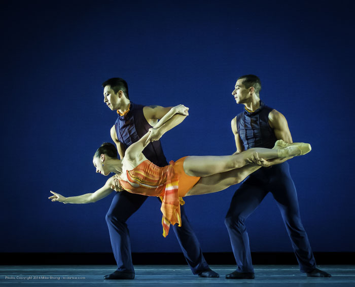 Sequence (top to bottom) with Liang Fu, Danielle Bausinger and Michael Davis in Concertino by Amy Seiwert for KC Ballet