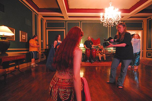 DP (director of photography) Deborah Weems shooting Melody Gabrielle performing bellydance for the short film (video) - Is It Jazz? by Fred Weems