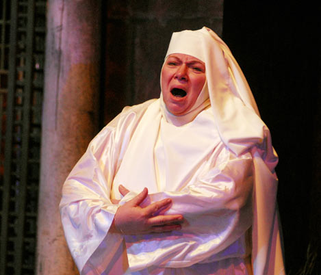 (photo / copyright Mike Strong, kcdance.com) Suor Angelica (Ivalah Allen) mourns for the child she had before being consigned to a convent because of the pregnancy - directed by Marciem Bazell